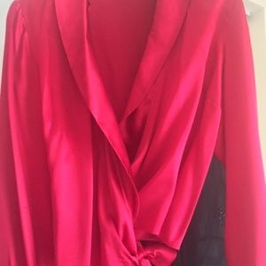 Ladies 100% Silk Wrap Blouse